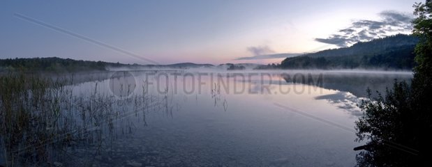 Ilay Lake in the mist Jura France