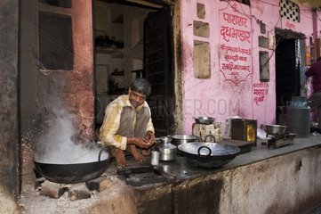 Small street restaurant near the sacred Lake Pushkar India