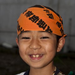 Young Japanese boy at Goshogawara Japan