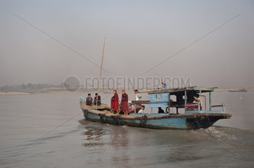 Crossing the Shindoin river Monywa Burma