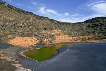 Salty laguna on the El Golfo volcano in the Canary Islands