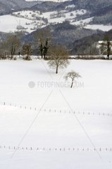 Paysage du Haut-Doubs snowy Montandon France