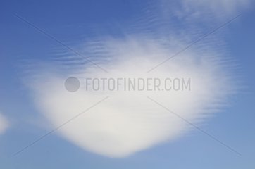 Lenticular clouds heart-like