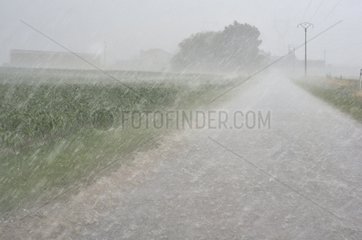 Hail during a thunderstorm in Ain France