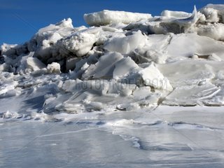 Sea ice broken in a high tide in Canada