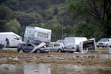 Vehicles after a flood in the Var France