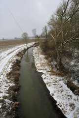 Canal in winter near Cosne-Cours-sur-Loire France