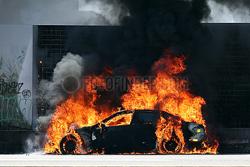 PORTUGAL-OEIRAS-BURNING CAR Burning Car in Lisbon