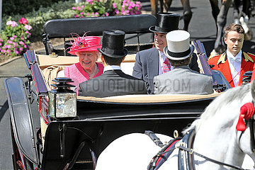 Royal Ascot  Portrait of HRH Queen Elizabeth the Second and Prince Andrew