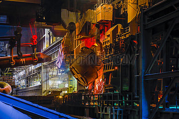 ThyssenKrupp Steel  Stahlwerk  Duisburg  Ruhrgebiet  Nordrhein-Westfalen  Deutschland  Europa