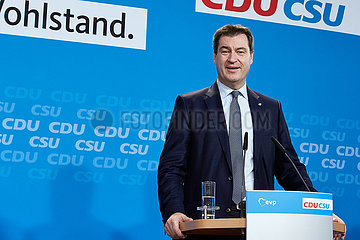Berlin  Deutschland - Markus Soeder  CSU-Vorsitzender und Ministerpraesident von Bayern.