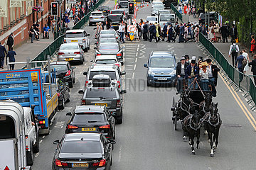 Royal Ascot  People on their way to the racecourse on Ascot High Street