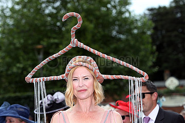 Royal Ascot  Fashion  woman with funny hat at the racecourse