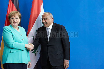 Berlin  Deutschland - Bundeskanzlerin Angela Merkel und Adel Abdul-Mahdi  Ministerpraesident der Republik Irak.