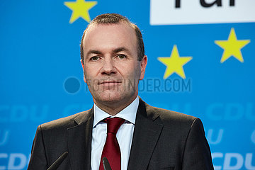 Berlin  Deutschland - Manfred Weber  stellvertretender CSU-Vorsitzender und Vorsitzender der EVP-Fraktion im EU-Parlament.