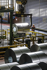 ThyssenKrupp Steel  Stahlcoils  Duisburg  Ruhrgebiet  Nordrhein-Westfalen  Deutschland  Europa