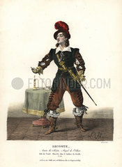 Tenor singer Lecomte as Almaviva in the opera Le Barbier de Seville  1823.