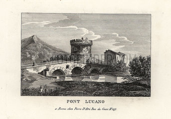 View of the Lucano Bridge and the Mausoleum of Plautii  1849.