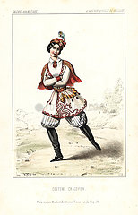 Female dancer in costume of a woman of Krakow  1845.
