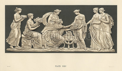 Plaque depicting an offering to Flora.