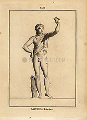 Statue of Bacchus Lenaios  the Roman god of wine.