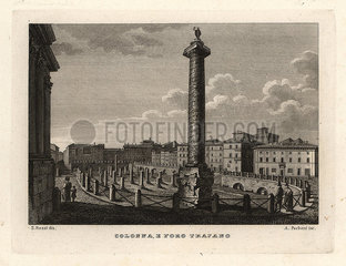 View of Trajan's Column and Trajan's Forum  Colonna e Foro Trajano.