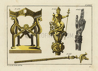 Scepter and throne of the Frankish kings.