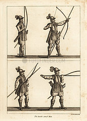 Exercise of the double-armed man with bow and pike..
