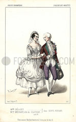 Mlle Dejazet and Madame Bressant in Gentil Bernard  1846.