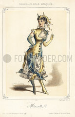 Woman in costume as a Marotte (jester's stick).
