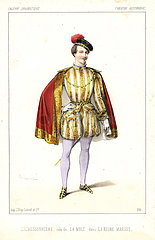 Louis Lacressonniere as La Mole in La Reine Margot  1847.