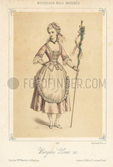 Woman in fancy dress costume as a shepherdess.