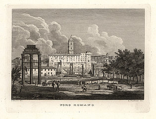 View of the ruins of the Roman Forum  Foro Romano  1830.