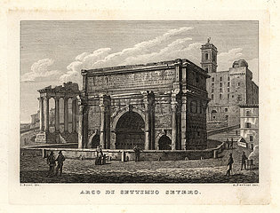 View of the Arch of Septimius Severus  Arco di Settimio Severo  Rome  1830.