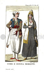 Man and woman of the Morea Eyalet  the Peloponnese  Greece.