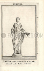 Statue of the Roman empress Vibia Sabina in the attributes of Flora.