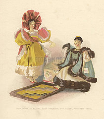 Dolls of Miss Cawse in the roles of Fatima and Cestra.