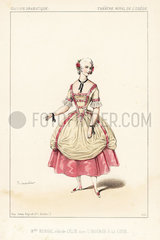 French soubrette Mlle. Bonval as Celie in L'Ingenue a la Cour  1846.