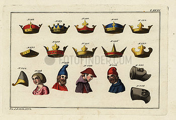 Norman crowns  hats and helmets.
