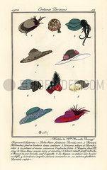 New hat designs by milliner Marcelle. Demay  1912.