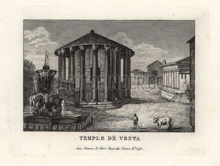 View of the Temple of Vesta  Rome  1849.