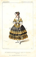 Soprano singer Leocadie Lemercier in Ne Touchez pas a la Reine  1846.