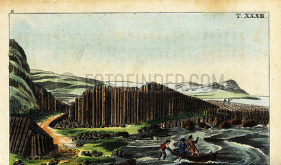 View of the basalt columns of Giant's Causeway  Antrim  Northern Ireland.