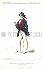 Mlle. Aline as the First Boatman in Les Pommes de Terre Malades  1845.