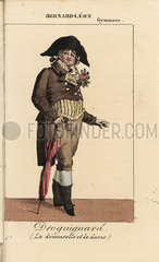 Bernard-Leon as Droguignard in La demoiselle et la dame at the Gymnase  1822.