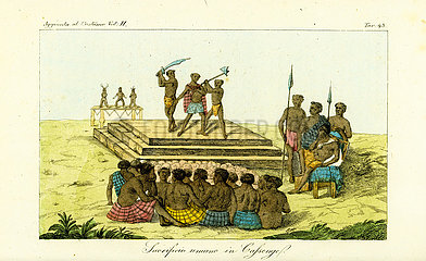 Human sacrifice in Cassenge (Kasenje)  Angola  19th century.