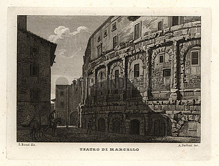 View of the Theatre of Marcellus  Teatro di Marcello  Rome  1830.