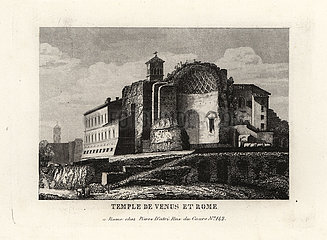 View of the Temple of Venus and Roma  Rome  1849.