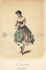 Woman in costume of Spring for a masquerade ball.