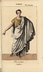 French actor Alexandre Damas as Roseus in the tragedy Sylla by Jouy at the Theatre Francais  1822.